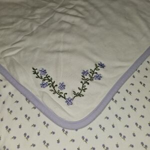 Vintage Gymboree 2000 Ditsy Floral Baby Blanket Lavender Purple Flowers Y2K